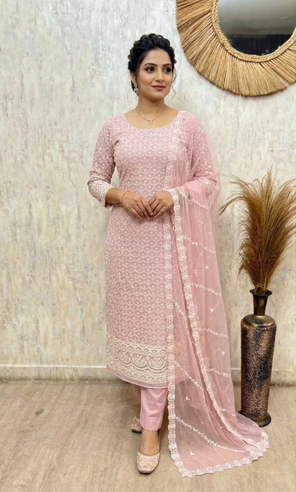 Elegant Georgette Unstitched Suit Set
