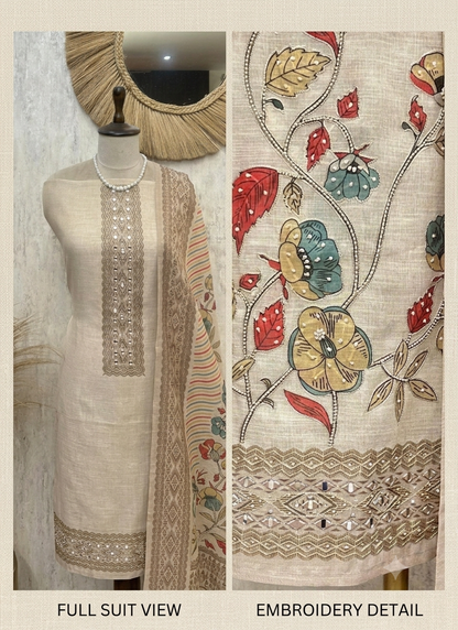 ✨ Premium Tissue Linen Unstitched 3-Piece Suit