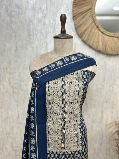Elegant Unstitched Cotton 3-Piece Suit Set