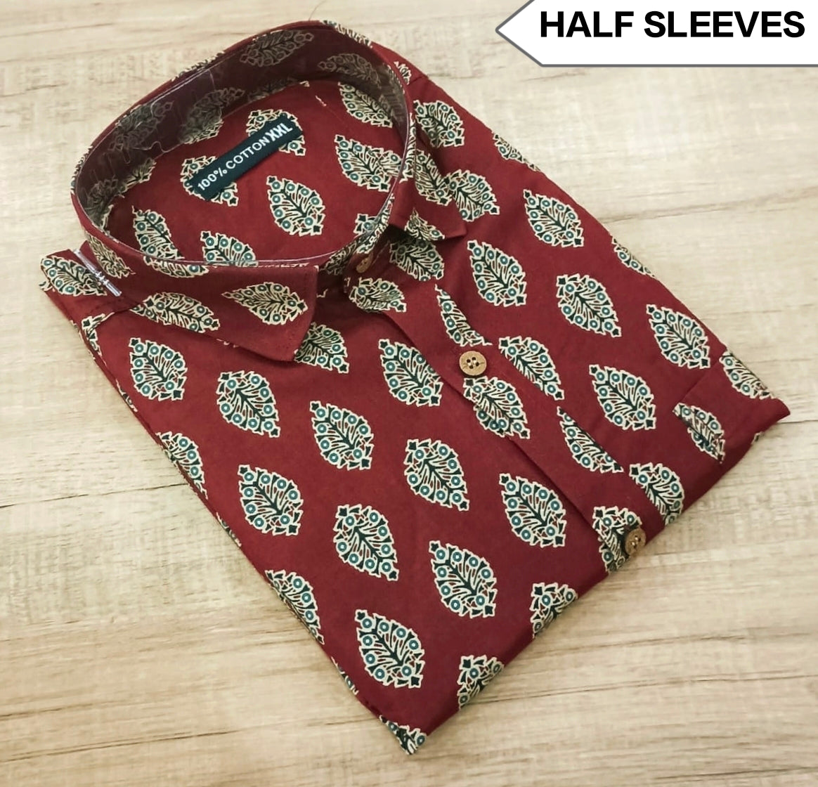 Premium Men's 100% Cotton Half Sleeve Shirt