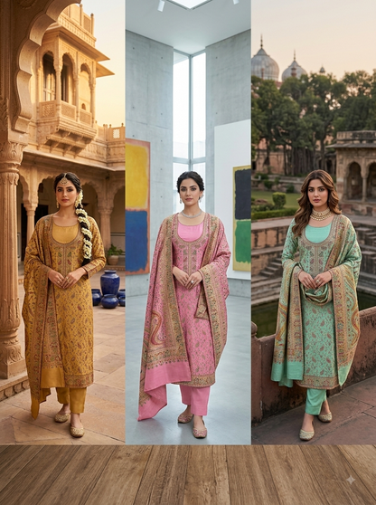 PREMIUM BANARASI SILK 3-PIECE SUIT