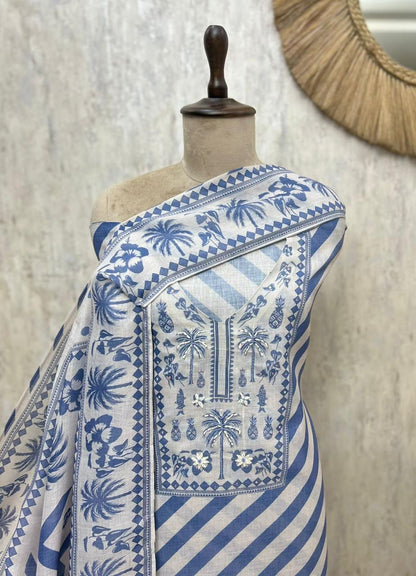 Premium Linen Unstitched Suit Set