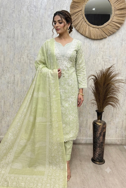 Premium Linen Unstitched 3-Piece Suit Set