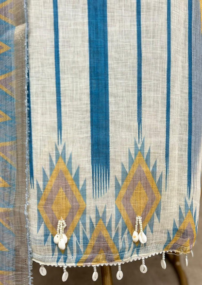 Premium Linen Unstitched 3 Piece Suit for Women | Linen Dupatta & Shantoon Bottom