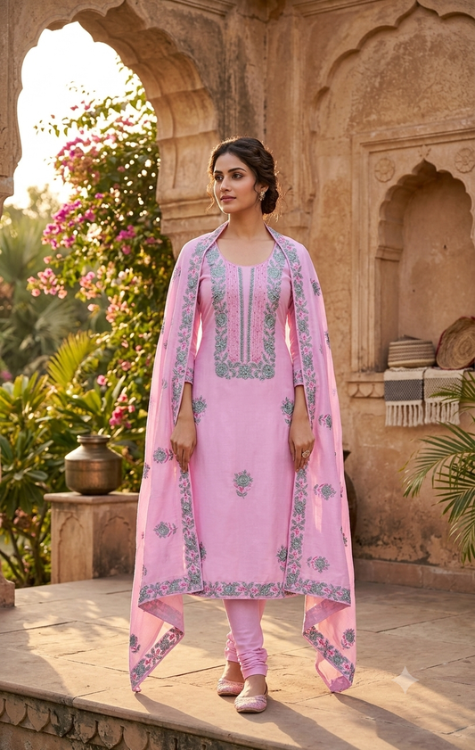 Elegant Mul Cotton Suit Set