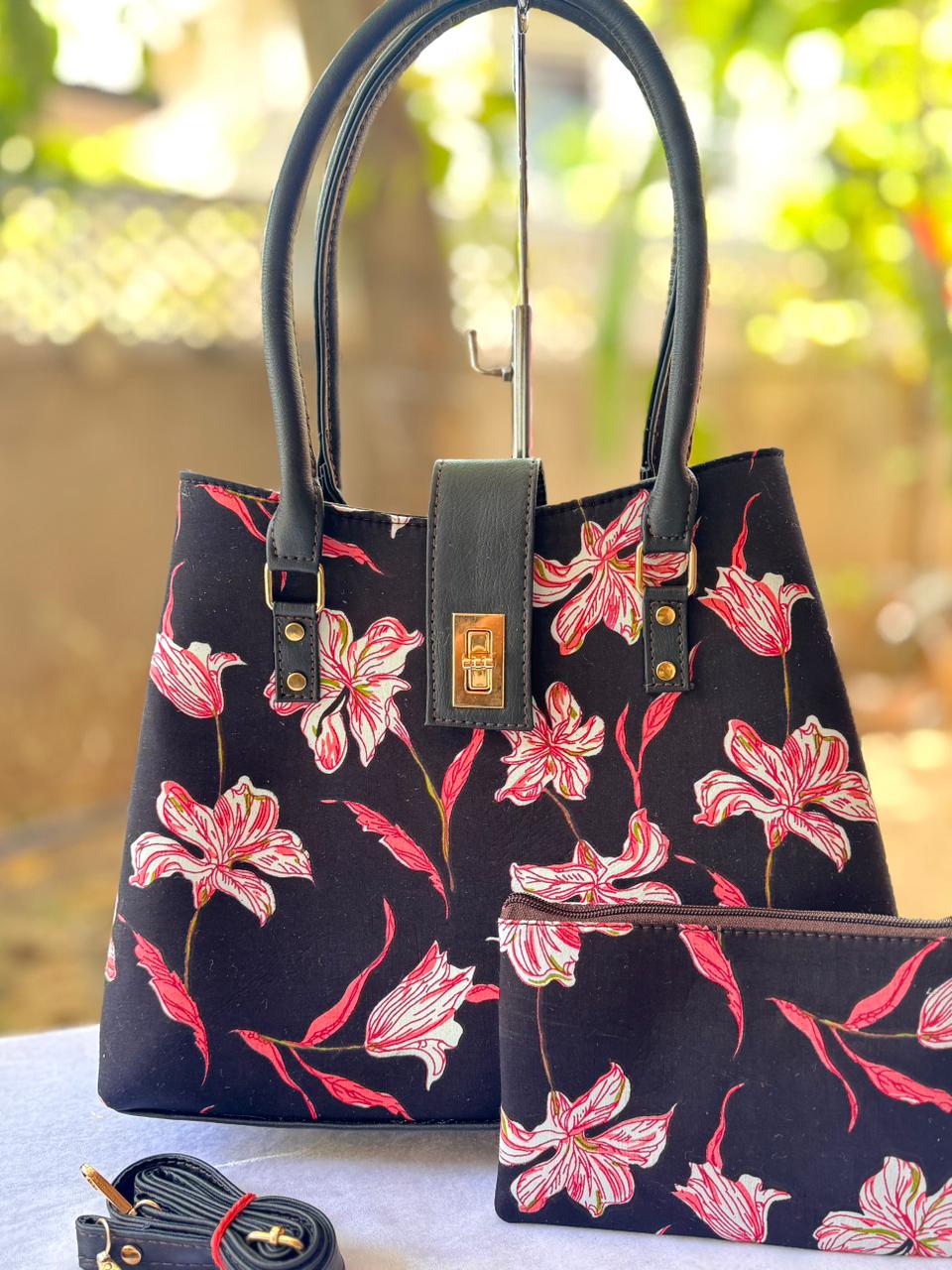 Python Tote Cum Sling Bag – Hand Block Printed