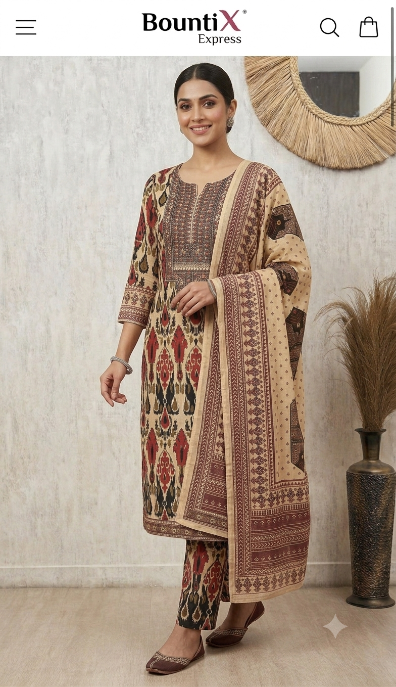 Classic Cotton Unstitched 3-Piece Suit Set