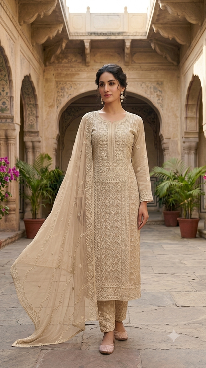 Exquisite Georgette Unstitched 3-Piece Suit