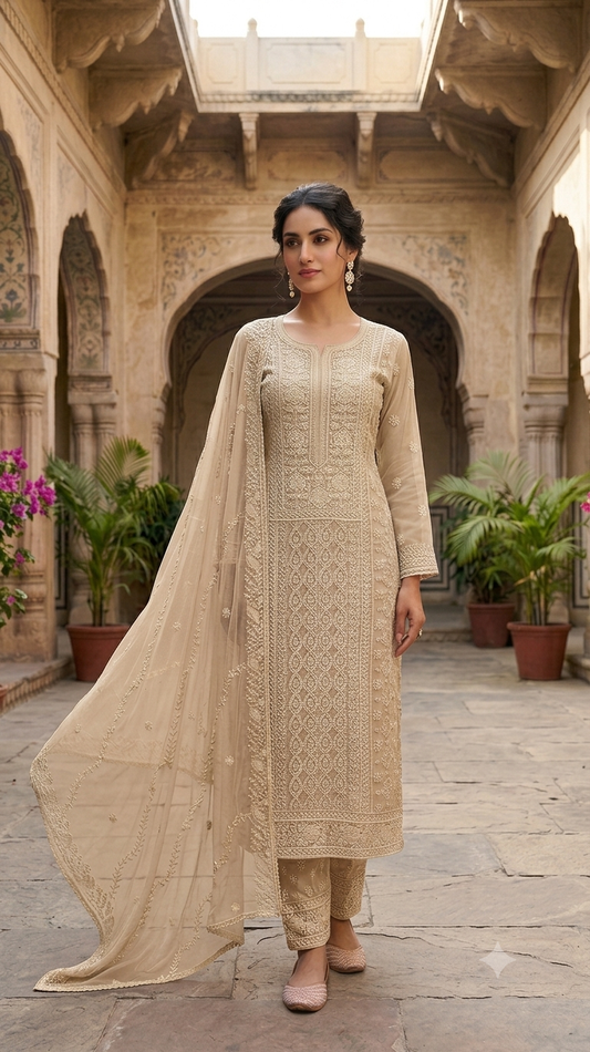 Exquisite Georgette Unstitched 3-Piece Suit