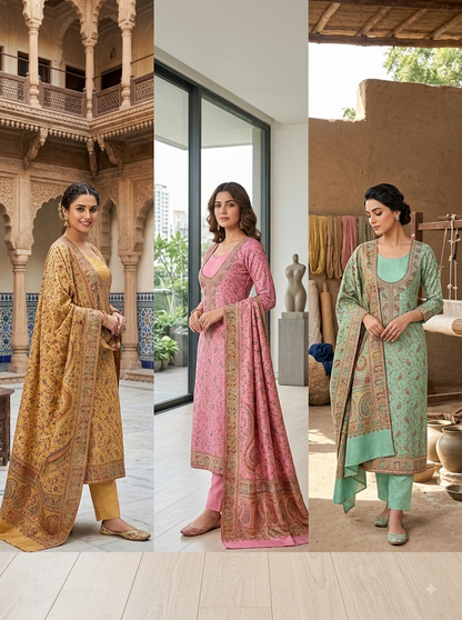 PREMIUM BANARASI SILK 3-PIECE SUIT