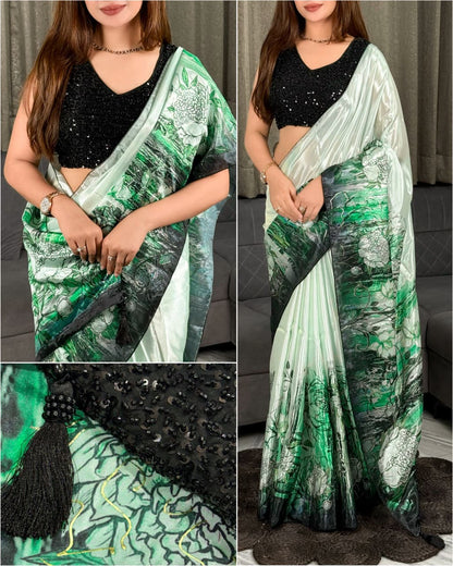 Luxury Glass Crepe Party Wear Saree