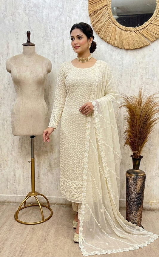 Elegant Georgette Unstitched Suit Set