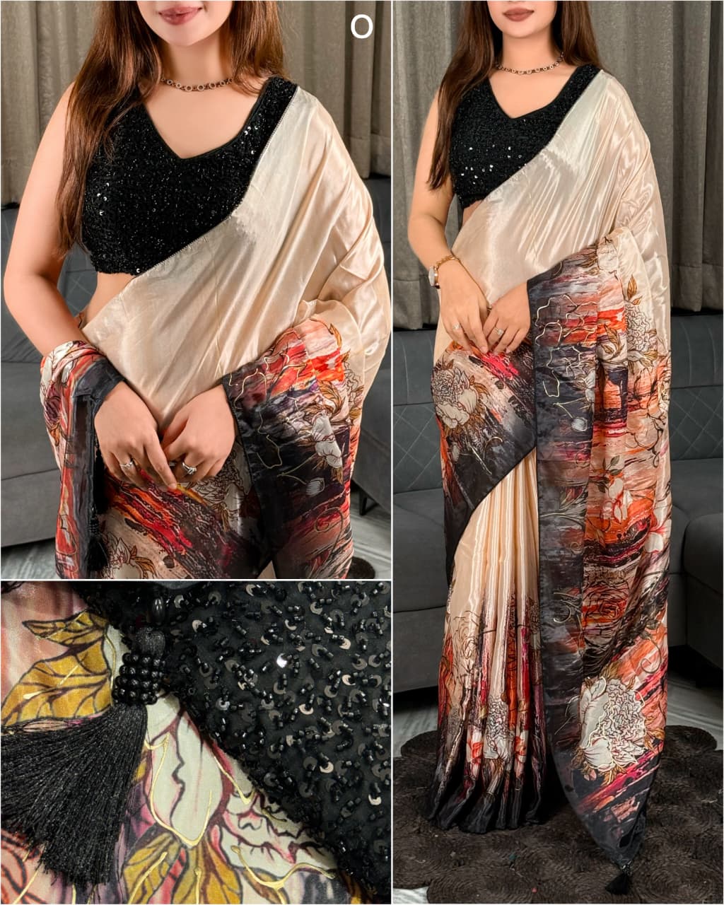 Luxury Glass Crepe Party Wear Saree